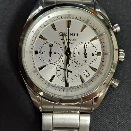 세이코 SEIKO 네오 스포츠 크로노그래프 남성 메탈시계 45mm