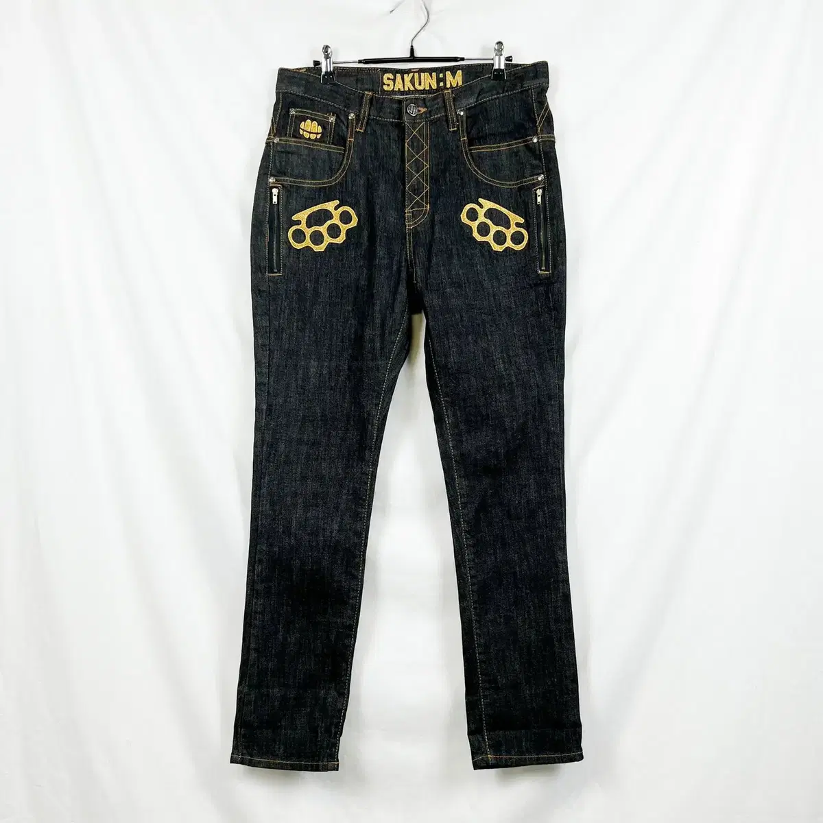 Sakun/knuckle embroidered jeans denim pants menL 100 33/raden