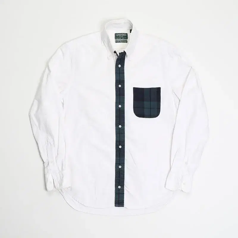 (M) Zimmermann Blackwatch Trim White Oxford Shirt