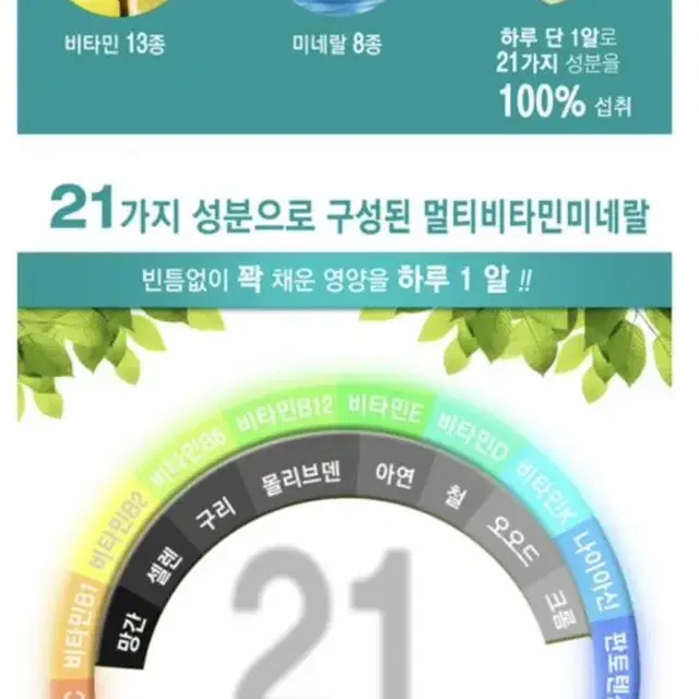 종합비타민 멀티비타민 미네랄21 종합영양제 2개월분