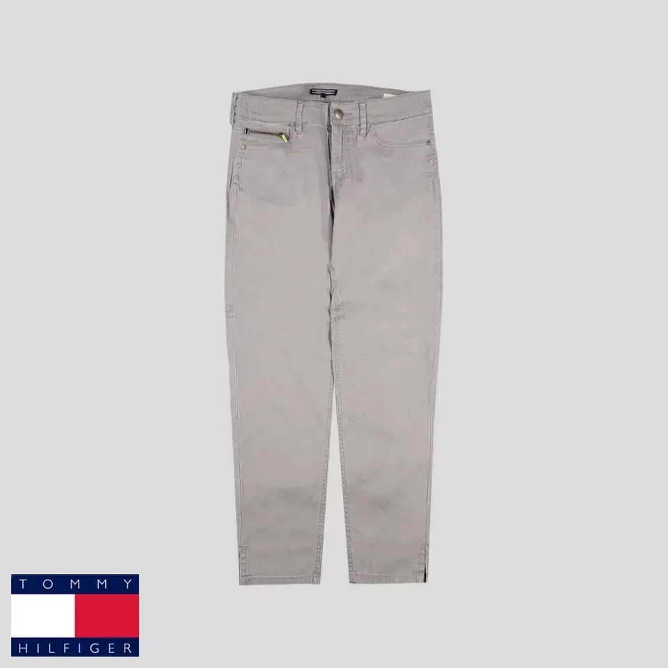 Tommy Hilfiger Gray Steel Logo Leatherpatched Sidetrim Venice LW Skinny Fit Cotton Bar