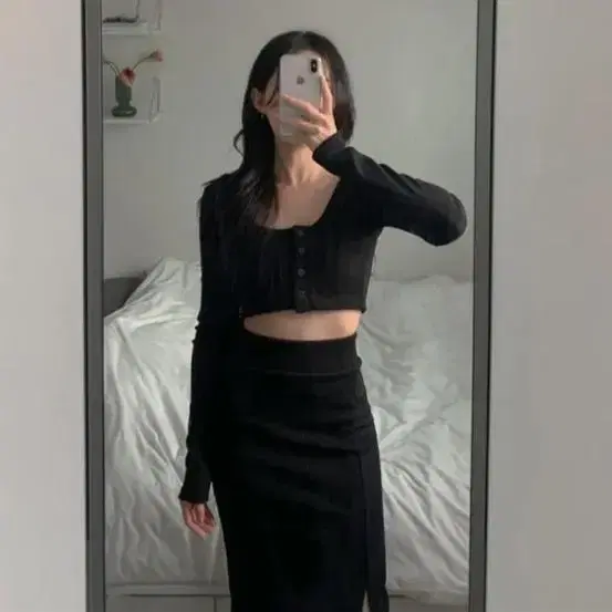 하몽마켓 crop set - skirt