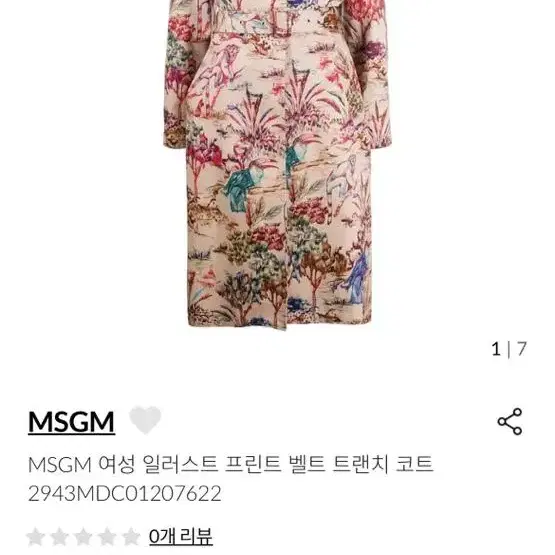 MSGM 프린트 벨트 트렌치 코트