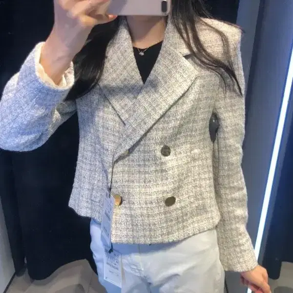 Zara 자라 스트럭처 더블 브레스트 블레이저 M