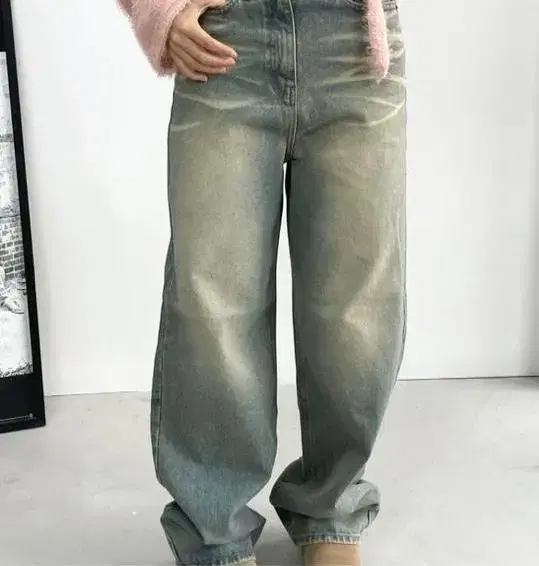 Aquavic Club Localization Vintage Caramel Wash Wide Denim Pants