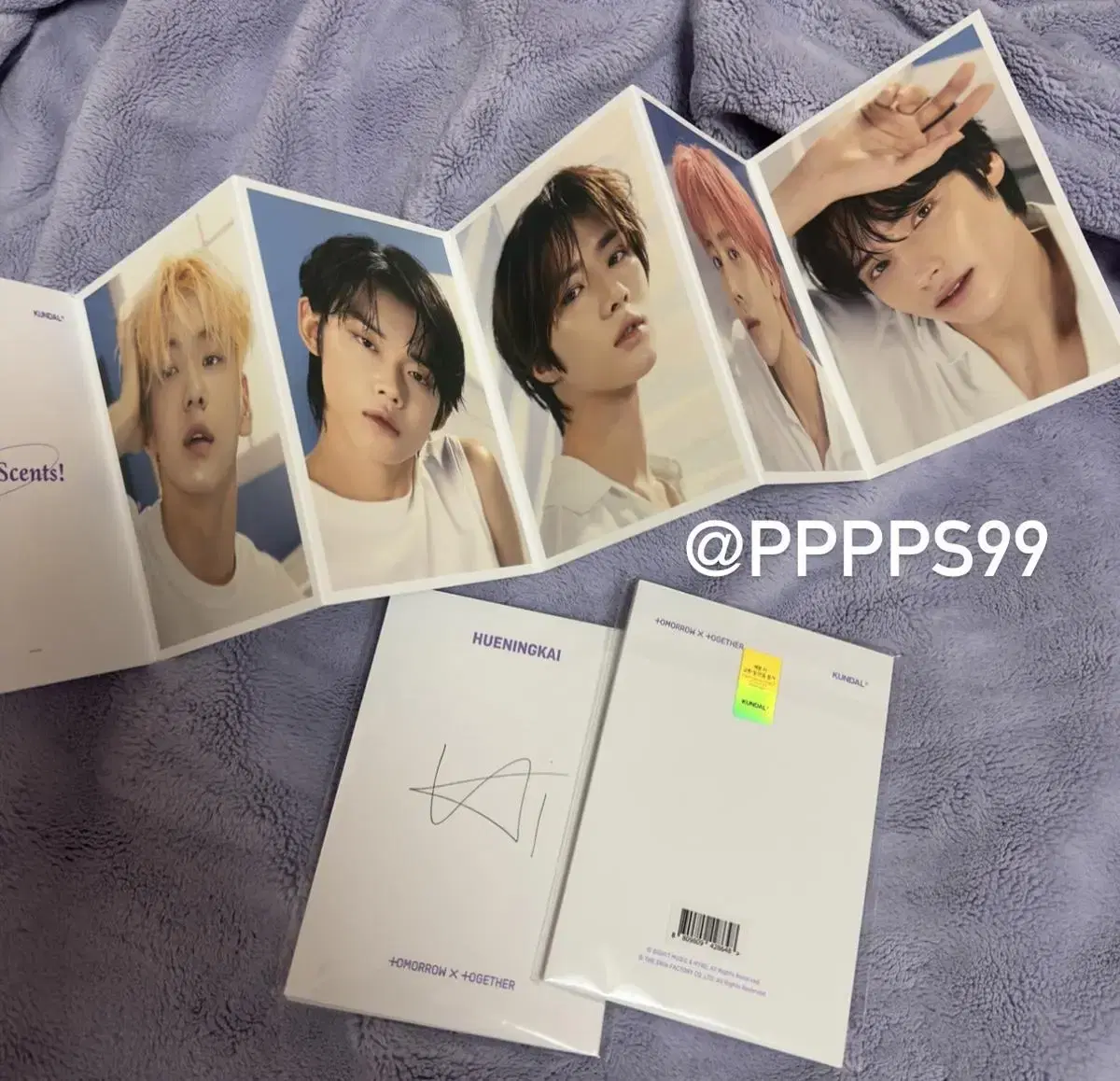 txt kundal photocard accordion folding kard wts