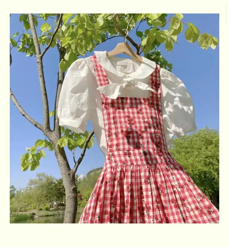 Darling Studio Camellia Check Apron for sale.