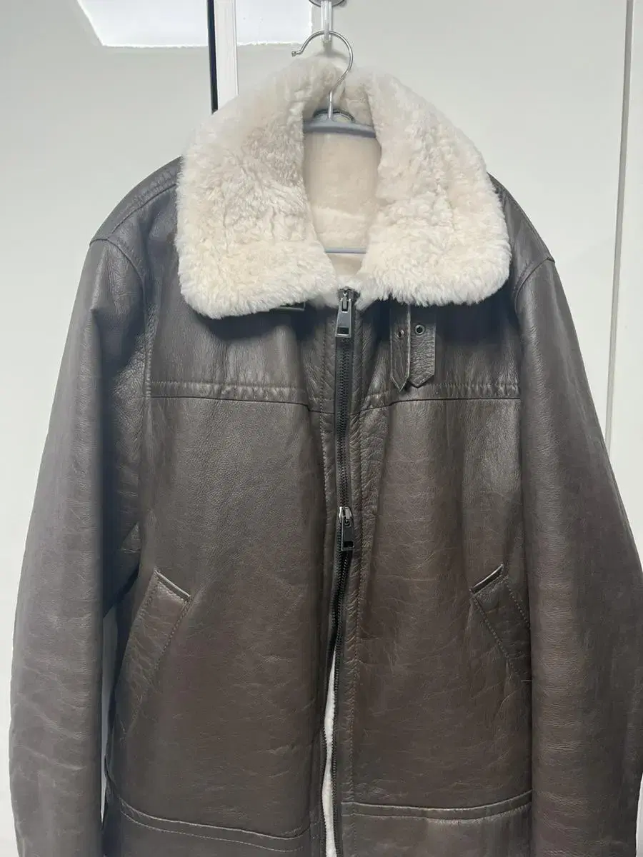 이태리산 핸드메에드 Goatskin 쉐어링 자켓 XL