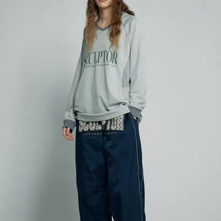 스컬프터 Check Varsity Track Pants Navy