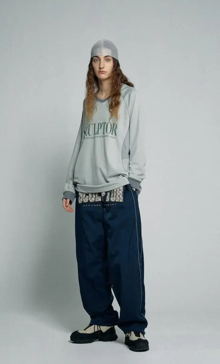 스컬프터 Check Varsity Track Pants Navy