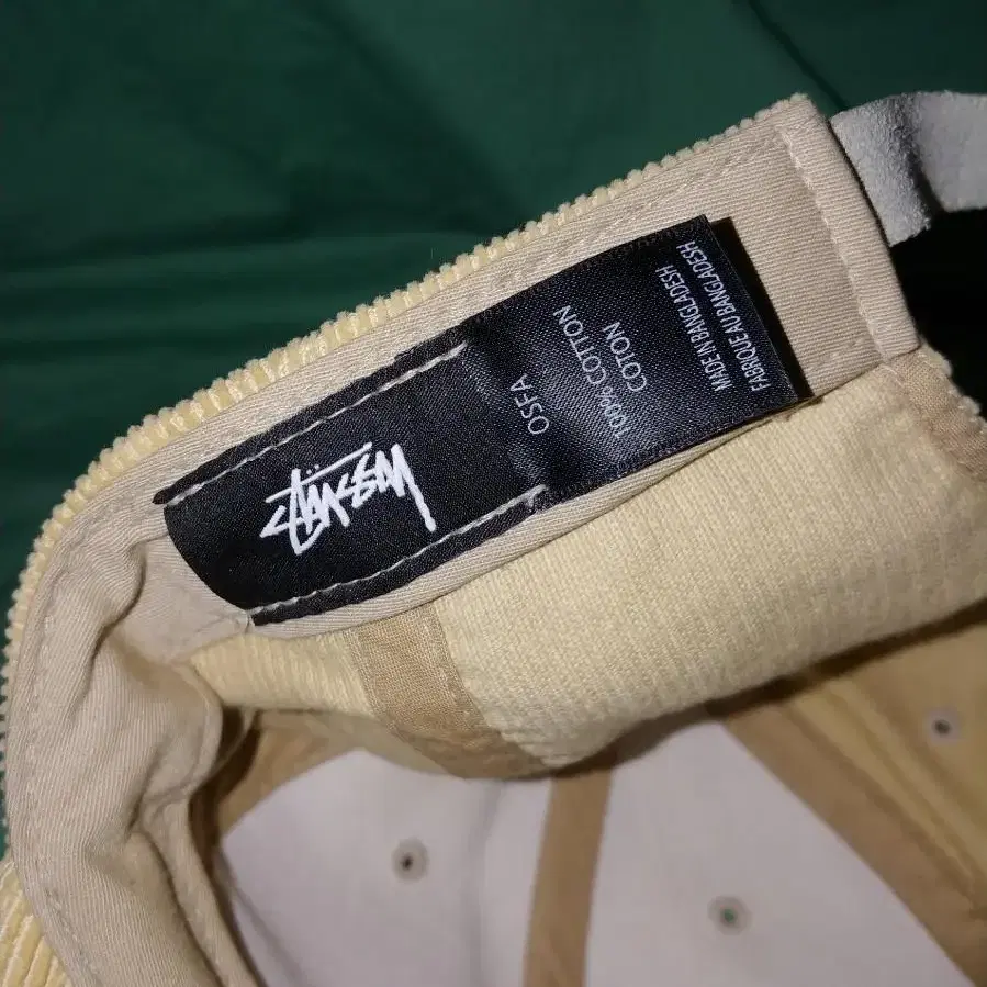 스투시 STUSSY 코듀로이 가죽스트랩백