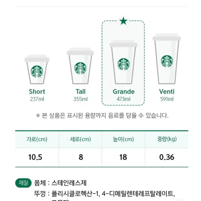 스타벅스 23 SS블랙 탱크 텀블러 캠핑 등산