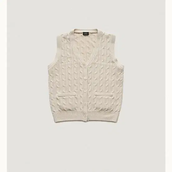 더바넷 Ivory Anne Cable Knit Cardigan Vest