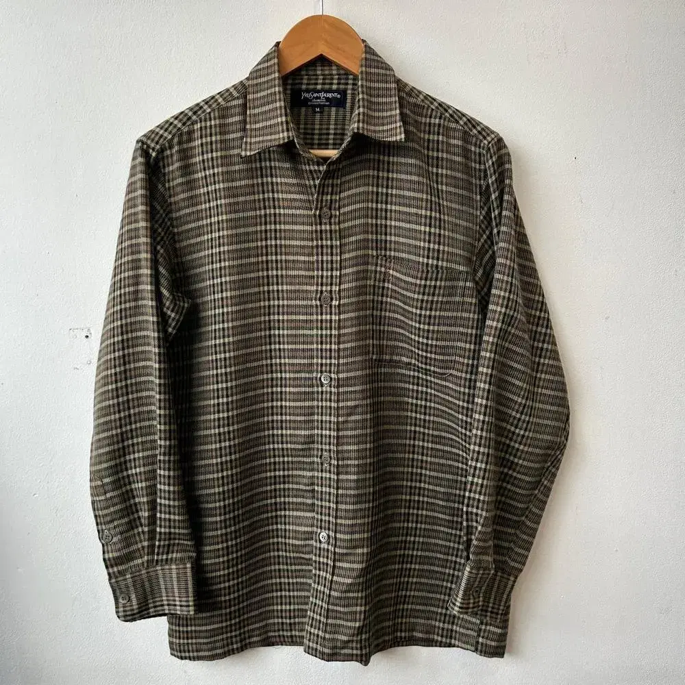 8276 - Yves Saint Laurent Brown Check Shirt (95 to 100)