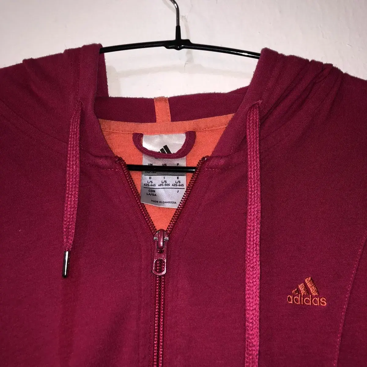 Vintage Adidas hot pink hood zip up