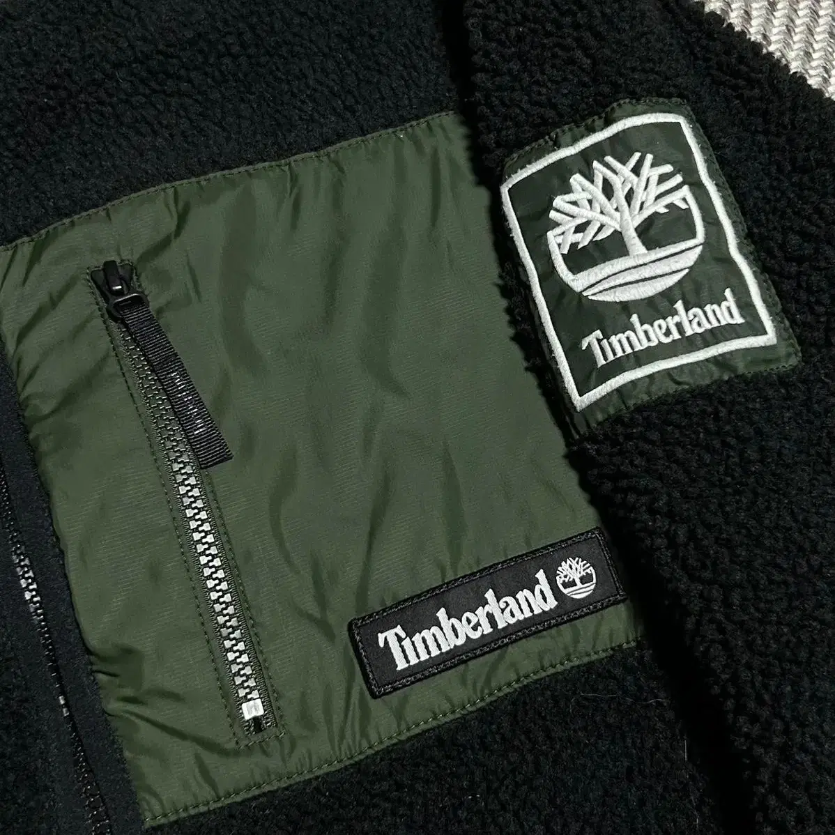 [ L ] Timberland 팀버랜드 셰르파 카키 플리스 집업 자켓