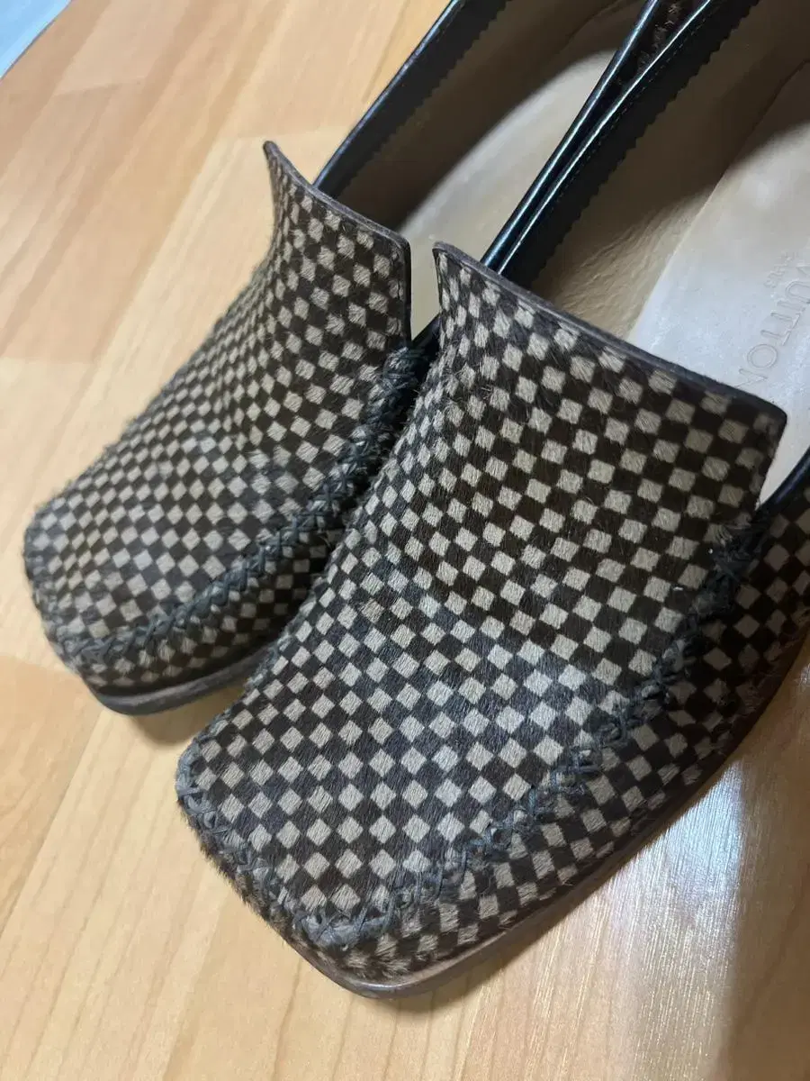 Genuine Damier Check Harako Loafers for LV