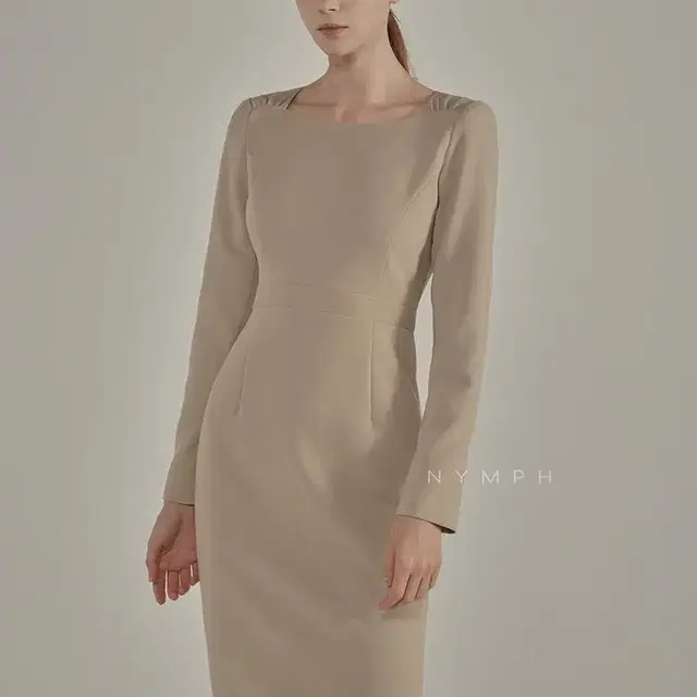 님프앤글로우 aii dress 원피스 스퀘어넥 롱원피스 정장 하객룩