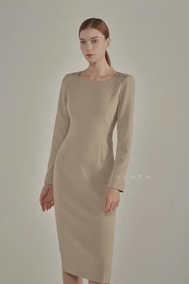 님프앤글로우 aii dress 원피스 스퀘어넥 롱원피스 정장 하객룩