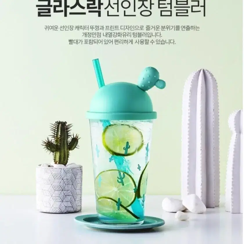 글라스락 선인장 캐릭터 텀블러 15개 새제품  500ml