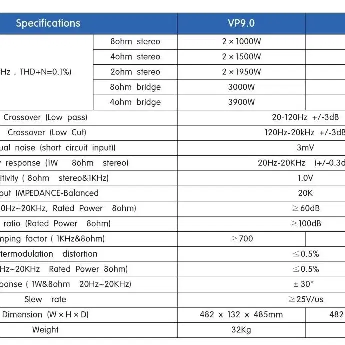 vp9.0 nts 파워앰프 고성능