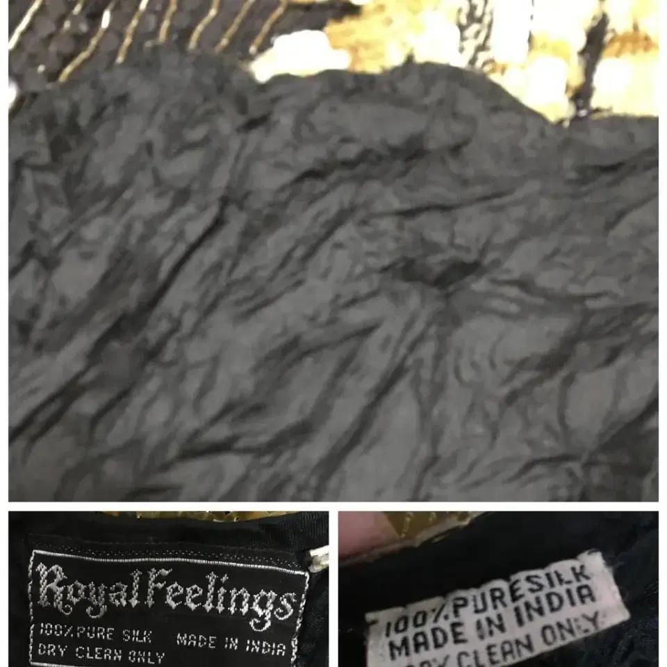 N2163 Royal Feelings 빈티지 스팽글 블라우스.실크100