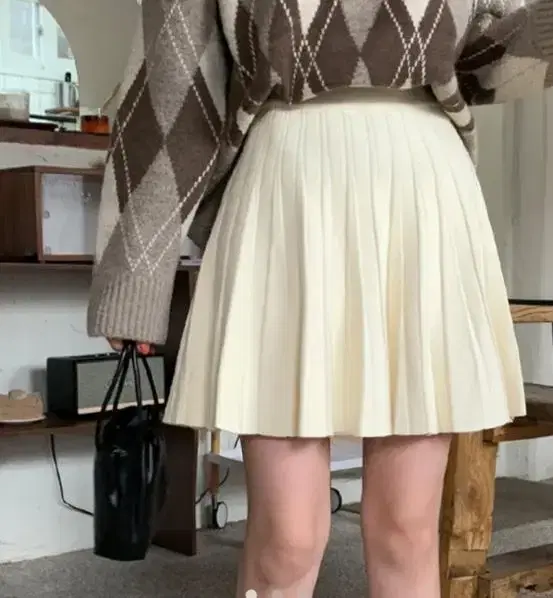 Woolbanded Miniskirt/Ivory