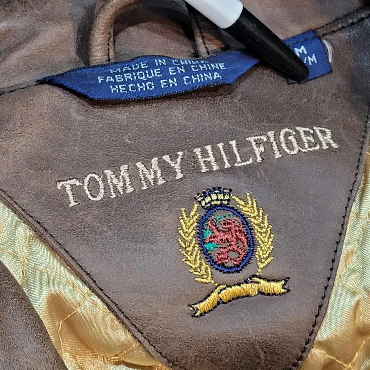 90's tommy hilfiger 타미힐피거 소가죽자켓 가죽자켓 XL