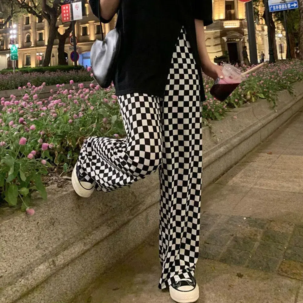 @chalang banded pants homewear coordinating checkerboard chuu 5color