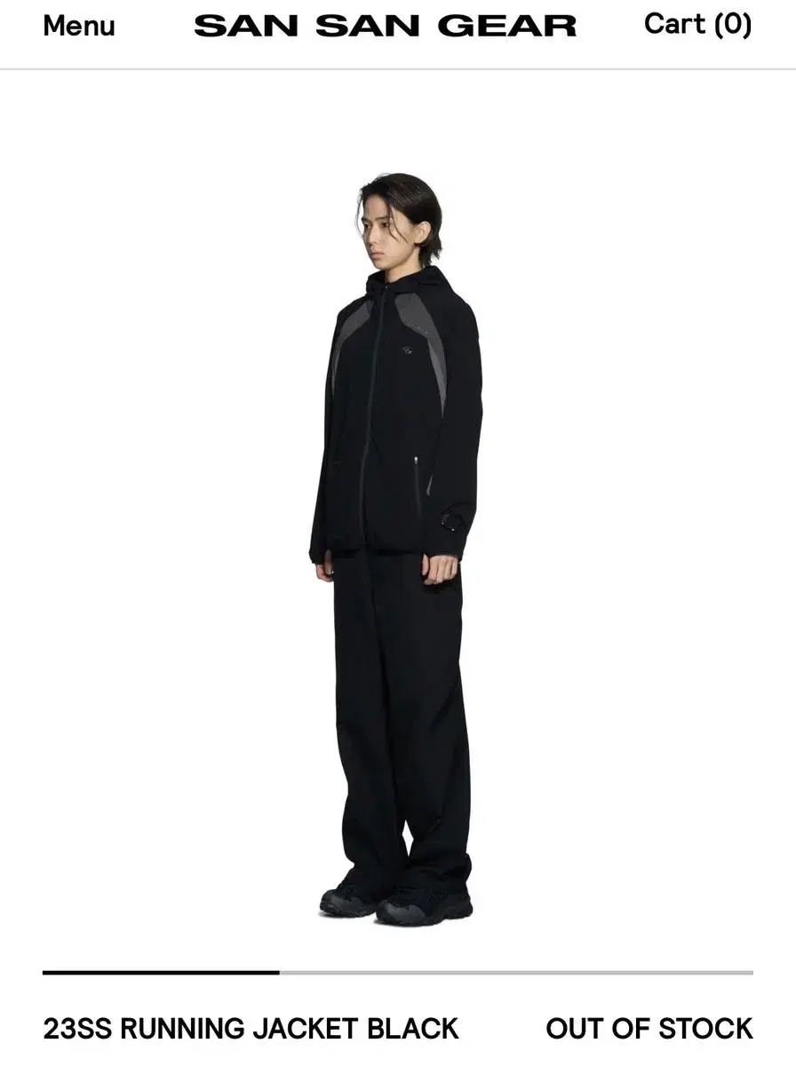 (size 3) san gear 23ss running jacket black