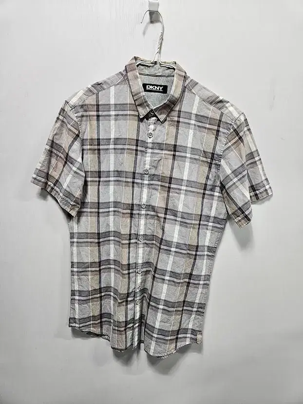 DKNY Brown check short sleeve shirt Men 95 / 331324