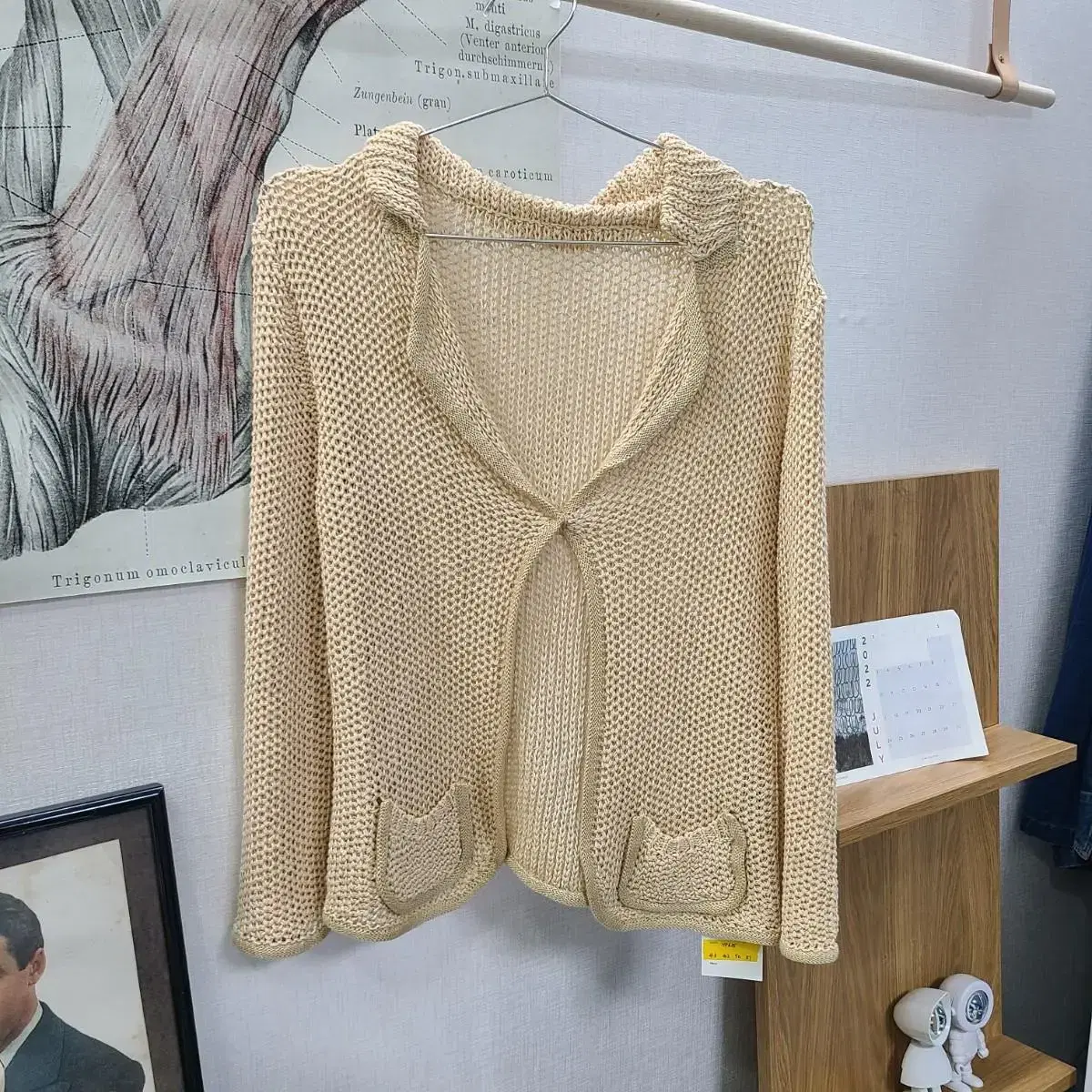 Jpn 그물 니트 가디건 m hp1930