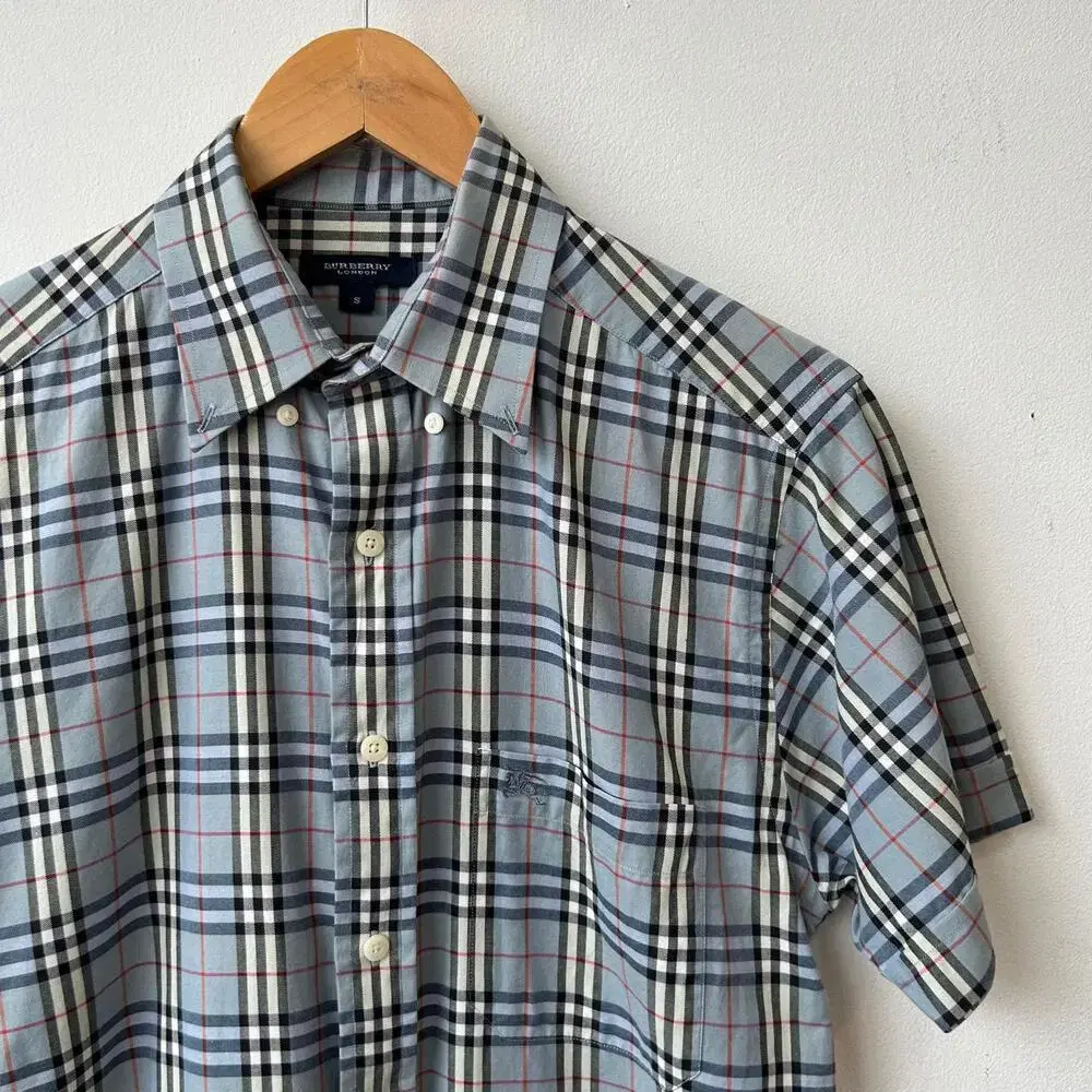 8329 - Burberry nova Check Sky bloo Short Sleeve Shirt