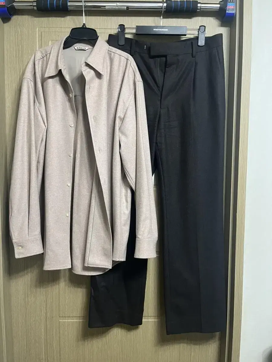 [4/3] Orari 22FW Wool Pulling Flannel Shirt Slacks Setup