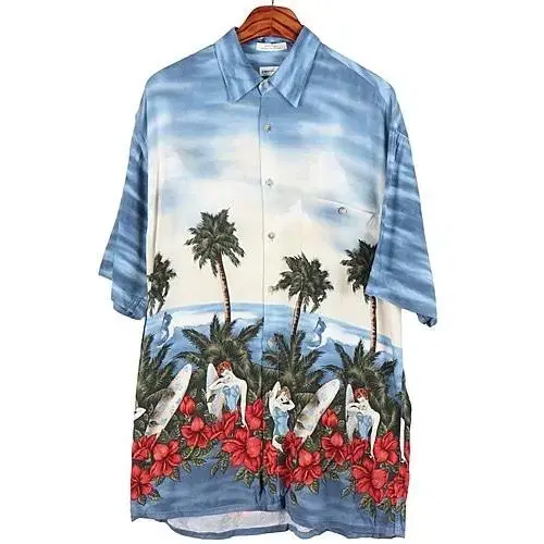 PIERRE CARDIN Hawaiian rayon shirt with short sleeves