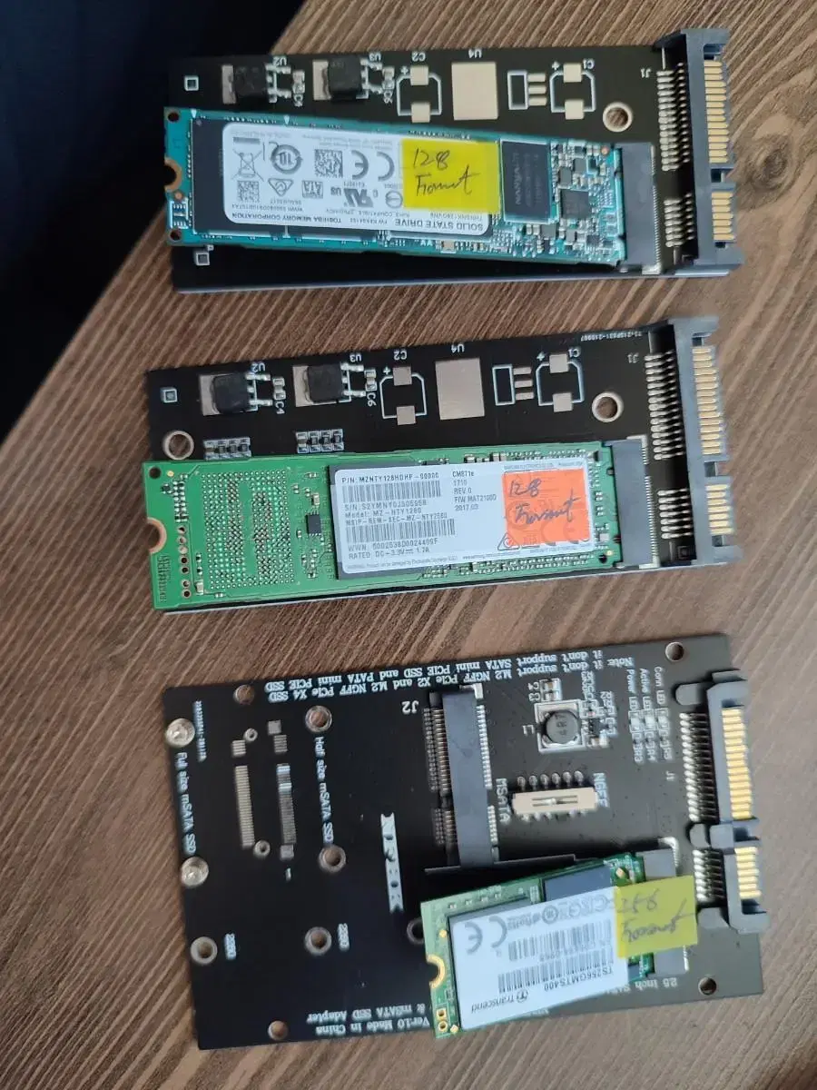 m.2 nvme ssd 128 256 및 아답터 판매합니다