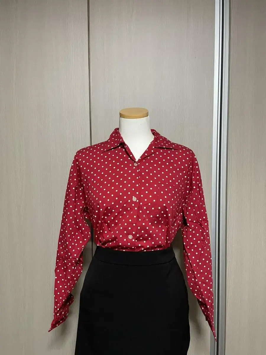 Red dot shirt blouse (one size)