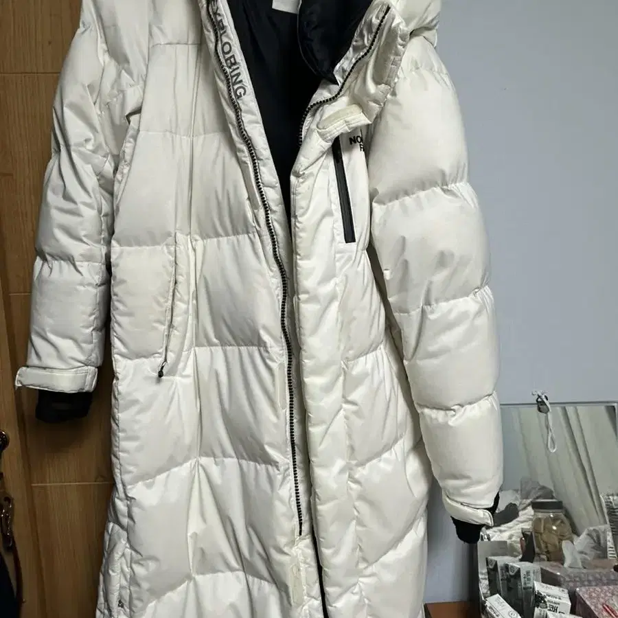 노페 north face 롱 패딩 흰색 (100/L)