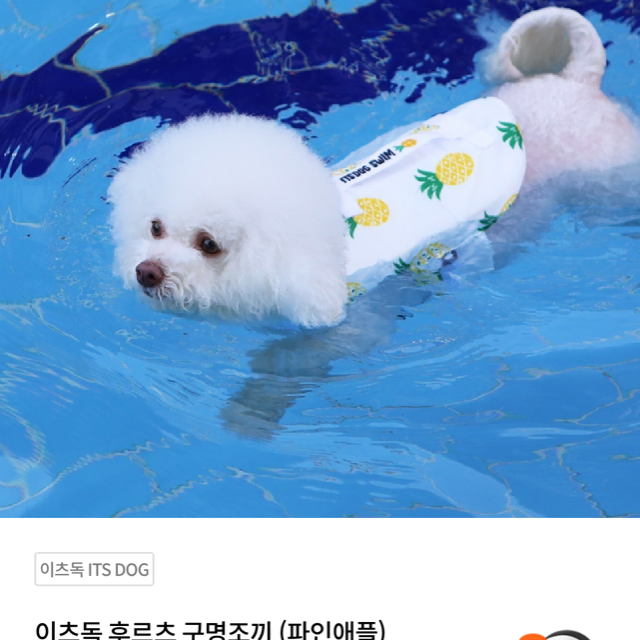 강아지 구명조끼 미개봉 새상품 파인애플