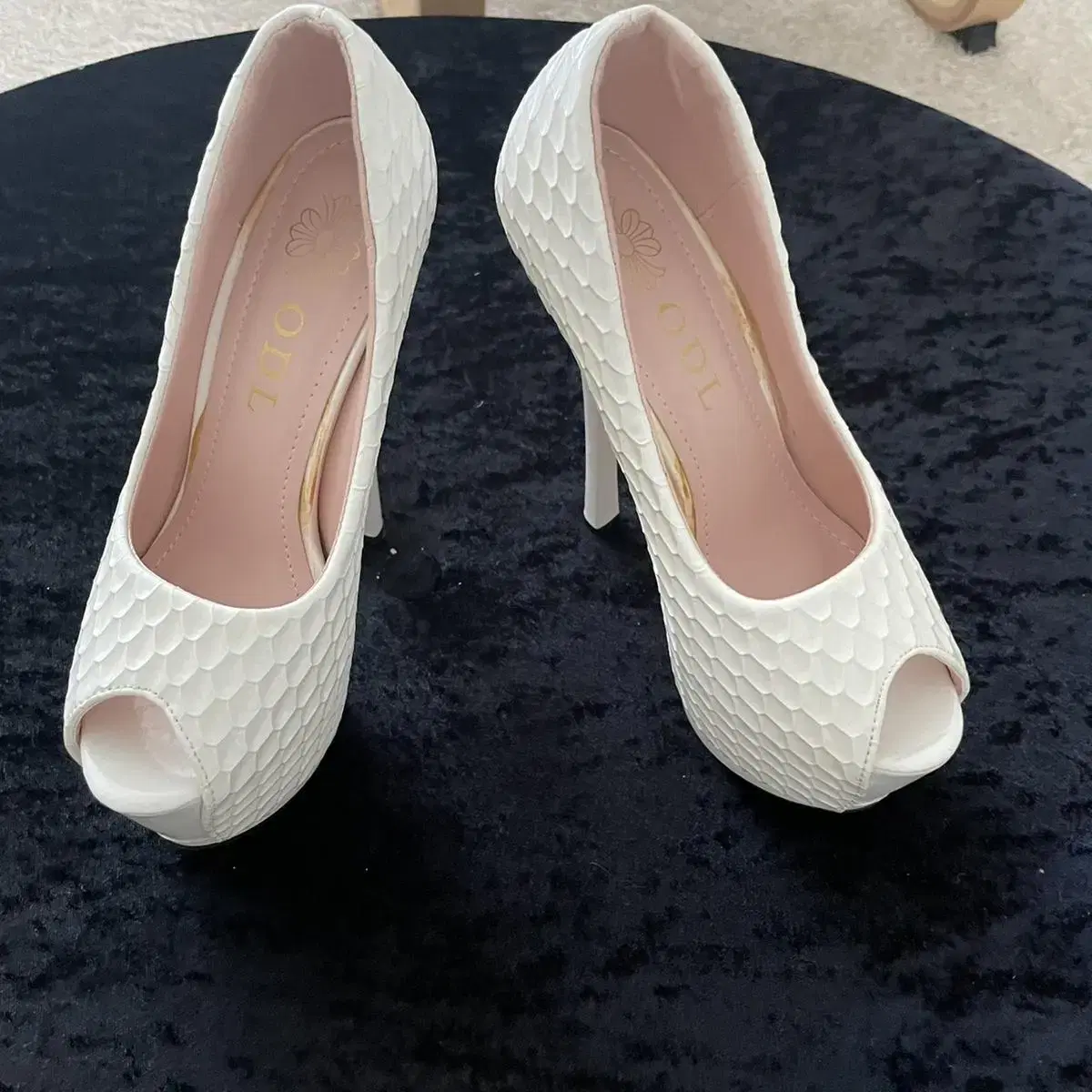 White bridal stiletto heels White shoes