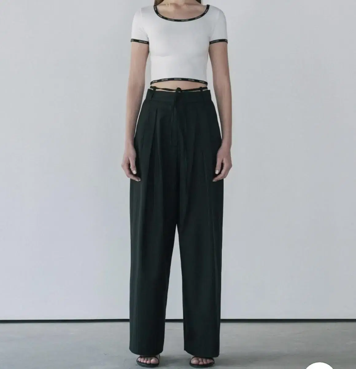 다이애그널 스트링 벨트 바지 string belt trousers m