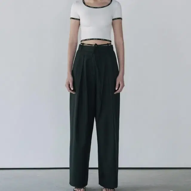 다이애그널 스트링 벨트 바지 string belt trousers m