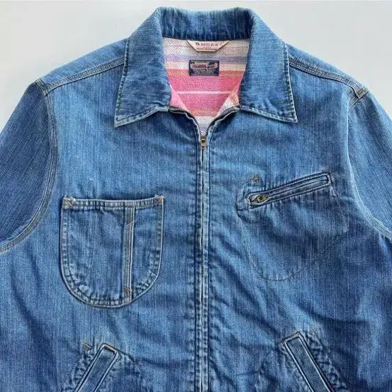 Vintage O.BASIS BLUE 4-Pocket Denim Jacket