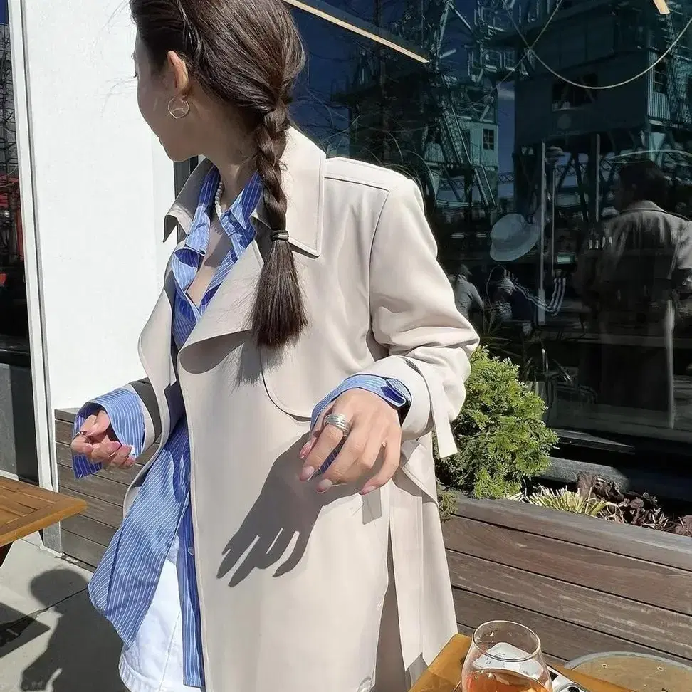 아상블라주 Raey belted trench coat 라이트베이지