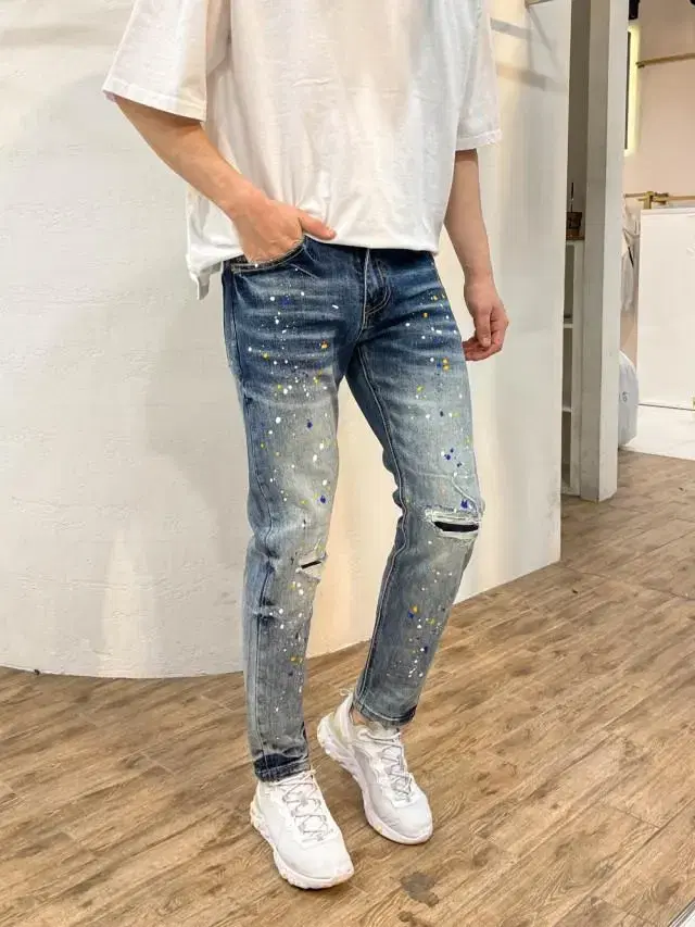 Free Shipping Hidden Patch Allspan Mid Blue Denim Men's Jeans Men's Yeoreum Jeans