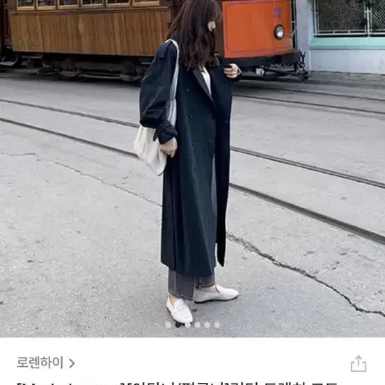 로렌하이 런던 트렌치 코트 네이비 아담녀M