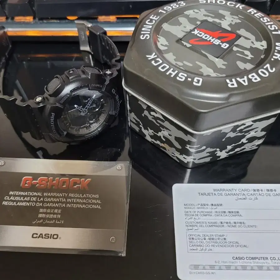 지샥 빅페이스 GA-100CF 블랙카모 쥐샥 군인전자시계 처분