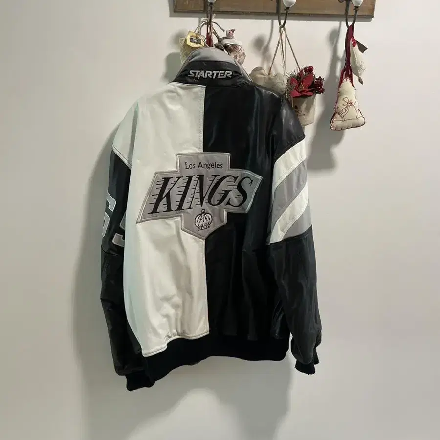 90s 스타터 가죽자켓 LA Kings XL