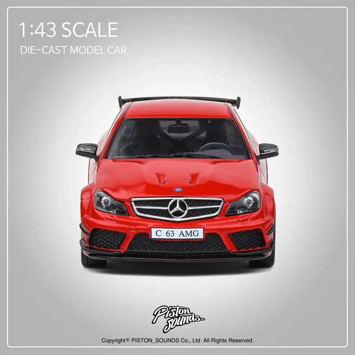 1:43 스케일 벤츠 W204 C63 AMG 블랙시리즈 아크릴케이스 포함