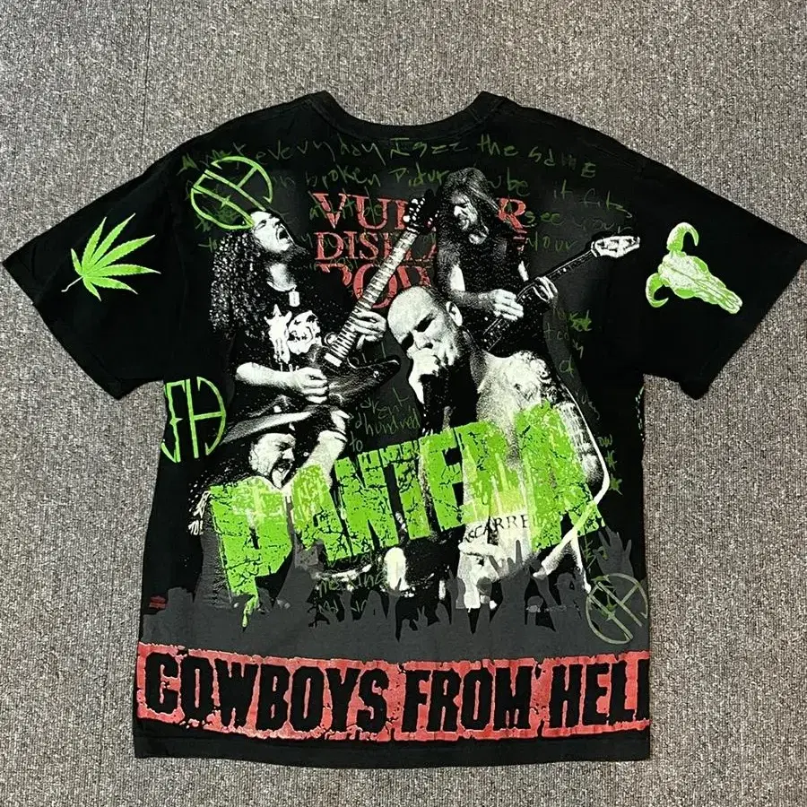 1992 빈티지 판테라 Cowboys From hell 올오버 프린팅 티